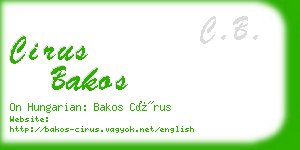 cirus bakos business card